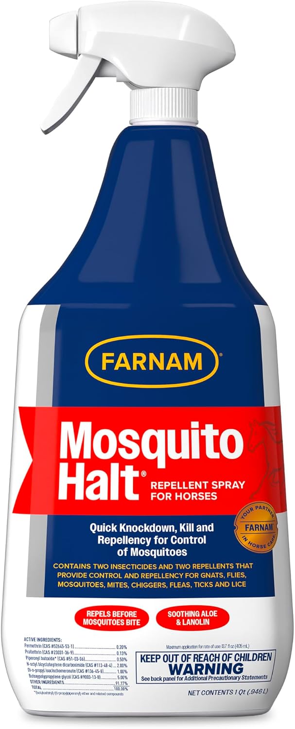 Farnam Mosquito Halt Repellent Spray for Horses, 32 oz