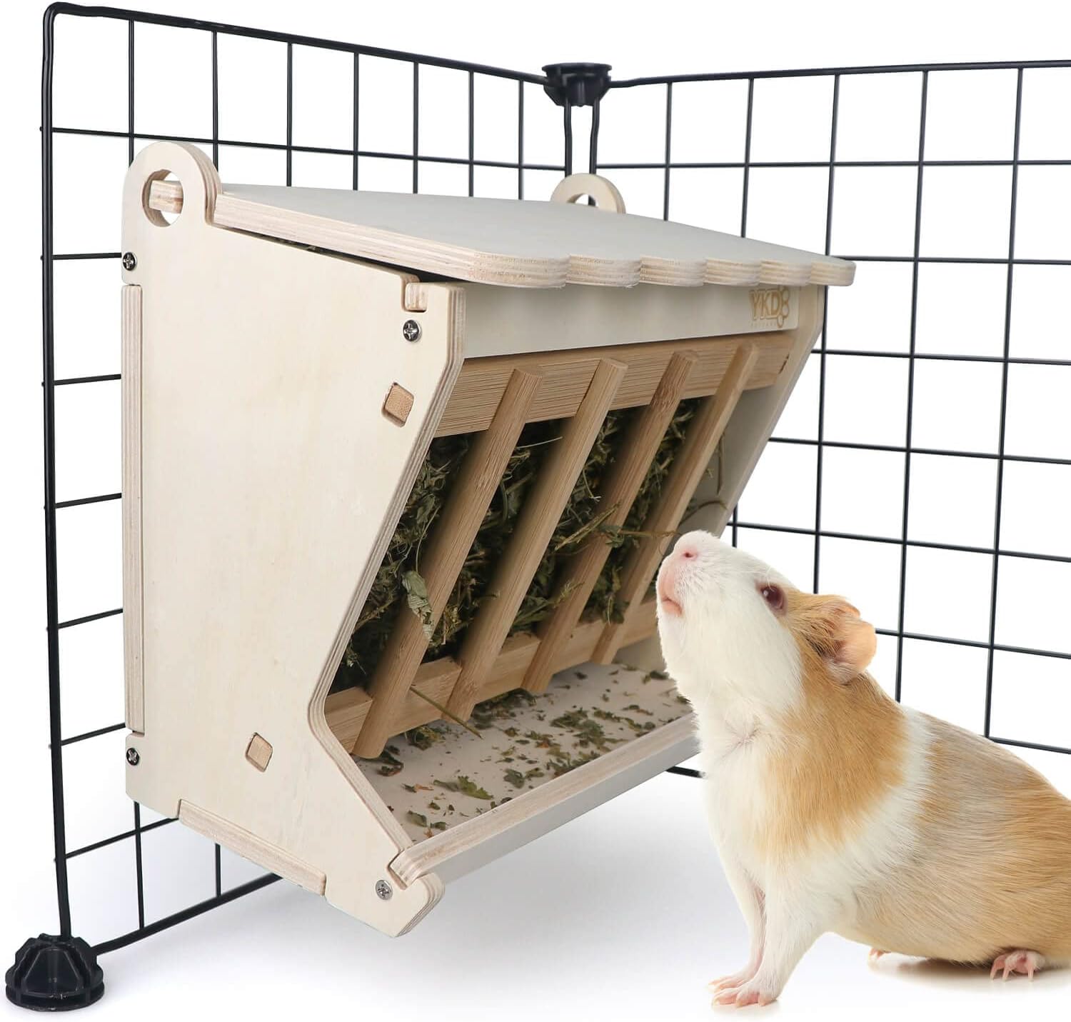 Pet Wooden Hay Feeder for Rabbits, Guinea Pigs, and Chinchillas