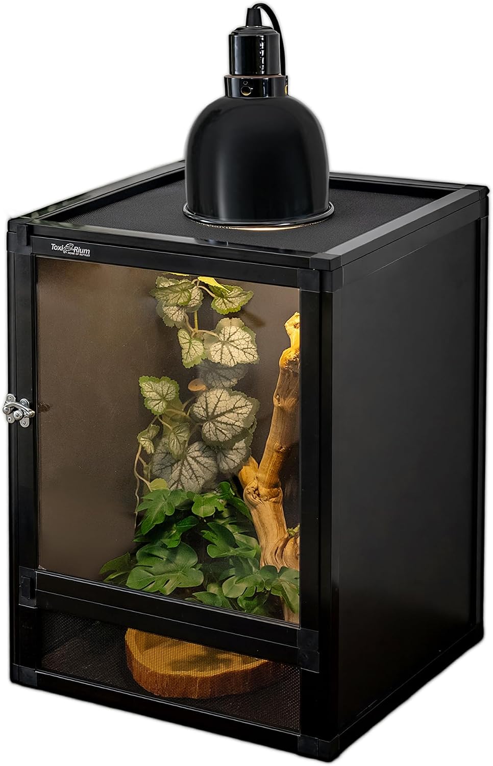 12″x12″x18″ Reptile Terrarium, Hybrid Cage PVC Enclosure for Gecko,Chameleon, Snake, Frog, Ventilated Tank with Screen & Acrylic Doors, Easy Assembly, Front Dual Access