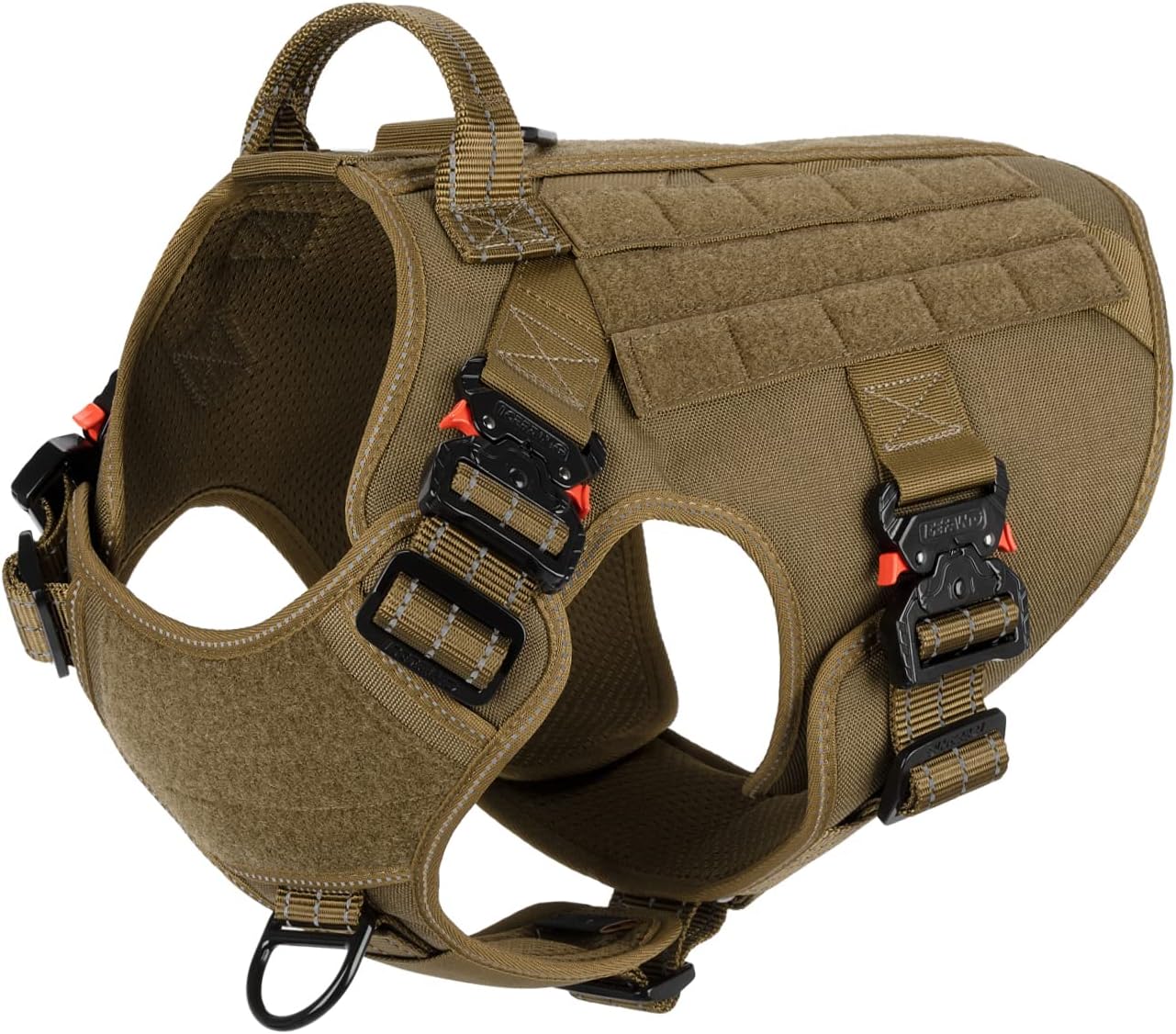 ICEFANG Tactical Dog Harness for Large Dogs,Full Metal Buckles Dog Vest