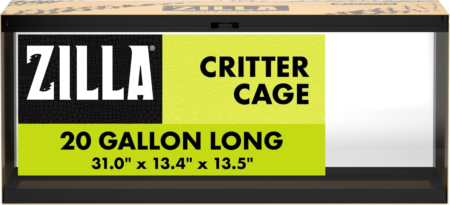 Zilla Critter Cage 40 Gallon Breeder Reptile Terrarium, Screen Top
