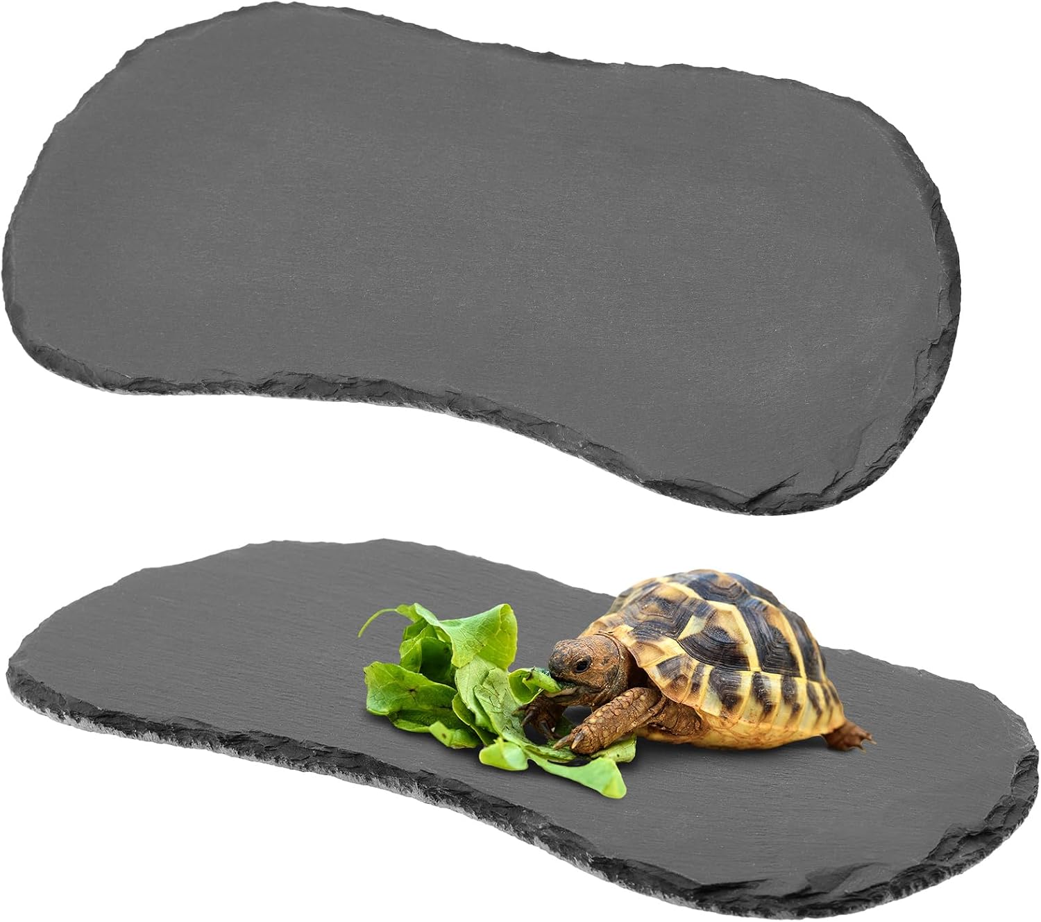 Shinylin 2 Pcs Reptile Basking Platform, 11”x5.5” Tortoise Slate Rocks