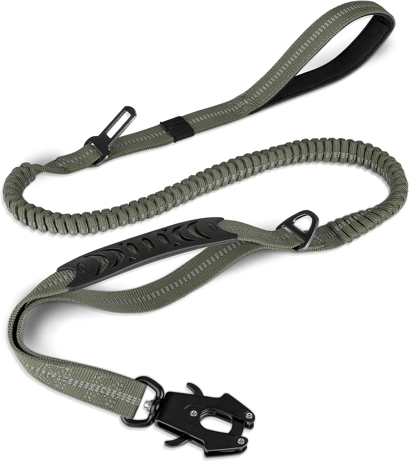 Joytale Tactical Bungee Dog Leash, Shock Absorbing No Pull, Army Green
