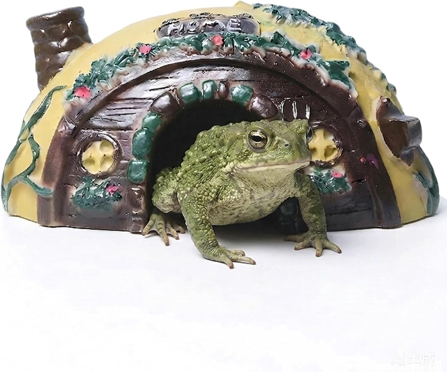 Toad Frog House Resin Reptile Hide Cave for Outside Garden Tank