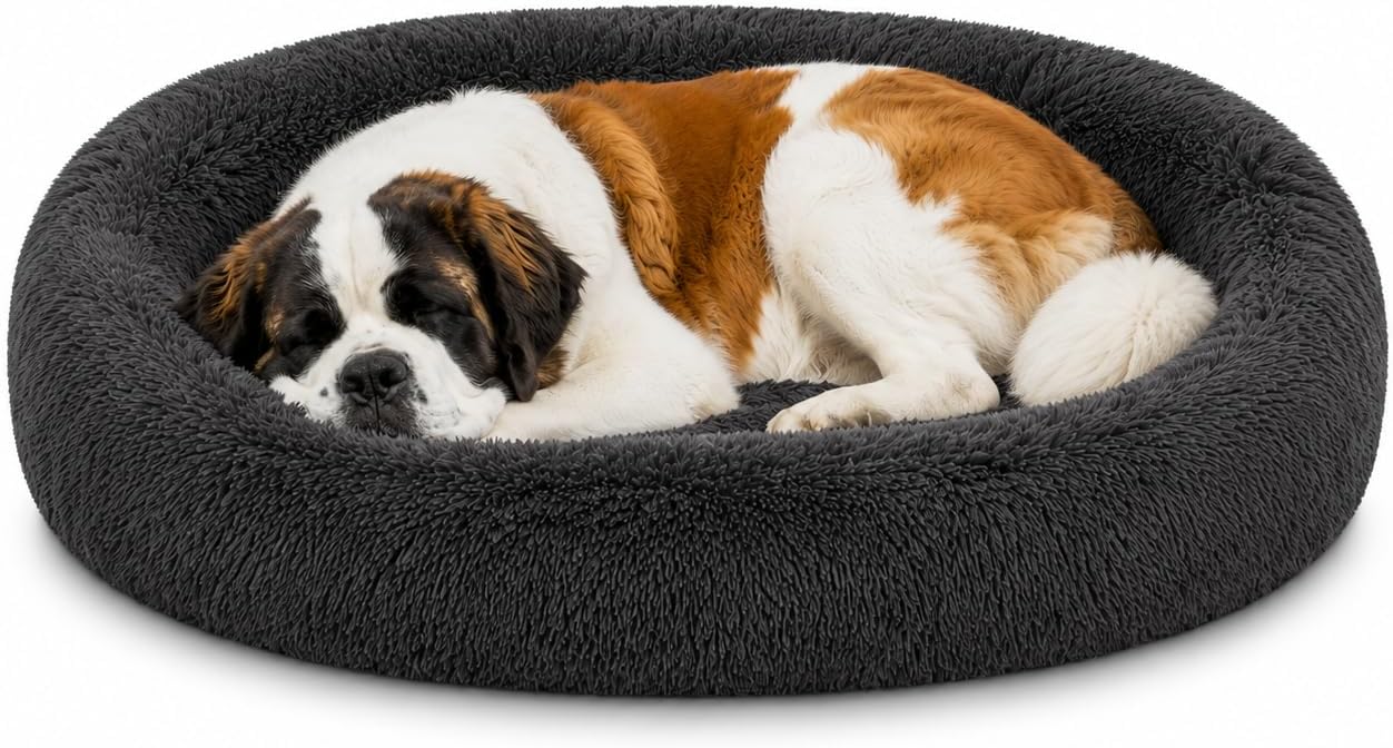 The Dog’s Bed Calming Donut Dog Bed, Machine Washable Removable Zip Cover