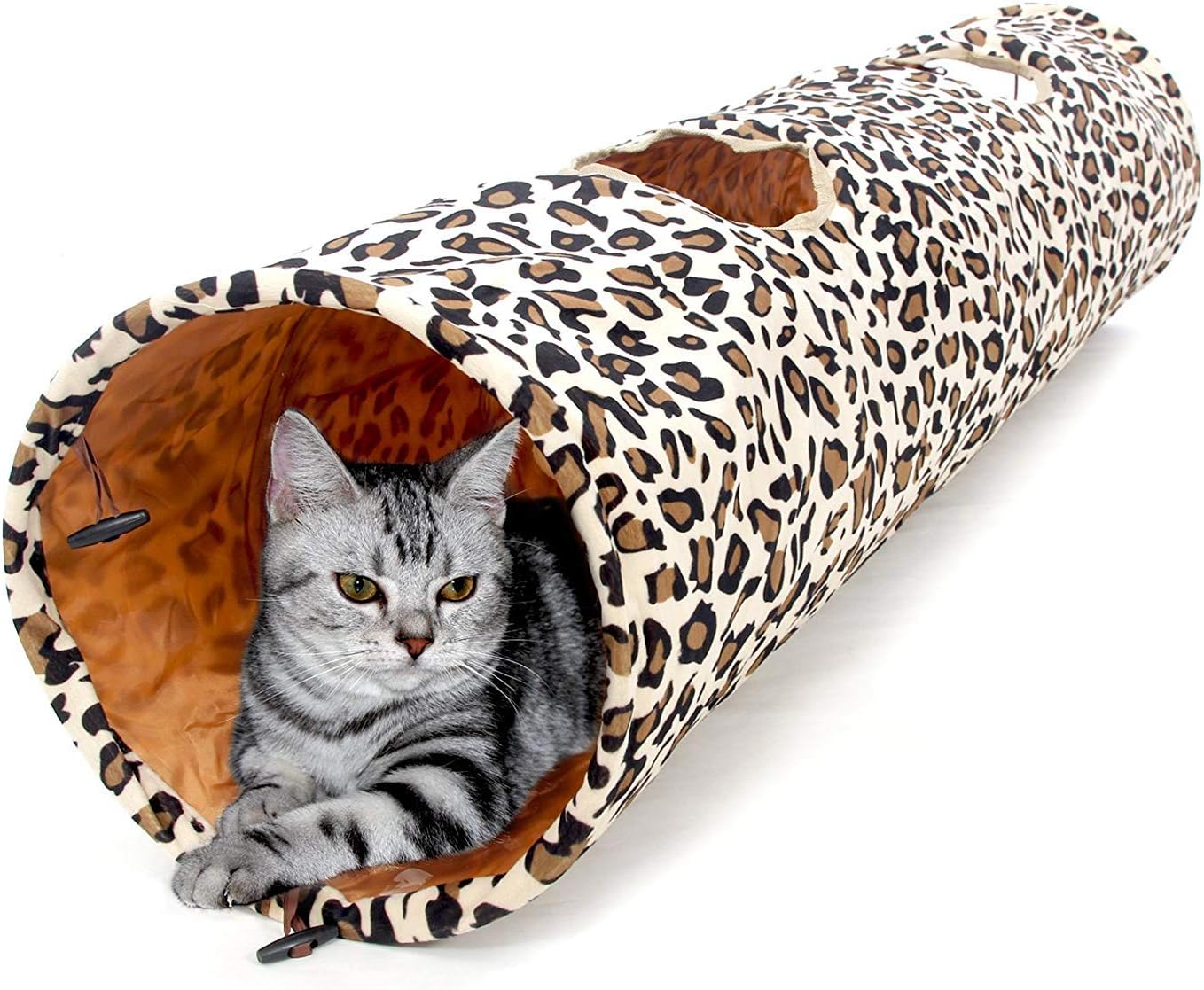 PAWZ Road XL Collapsible Cat Tunnel for Fat Cats & Rabbits – 51″x12″ Extra Wide Pet Play Tunnel with 12-Inch Diameter for Large Cats, Small Dogs