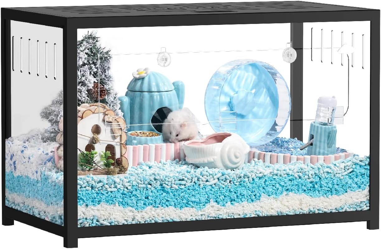 BUCATSTATE Hamster Cage 2.0, Large Hamster Enclosure (31in, Black)