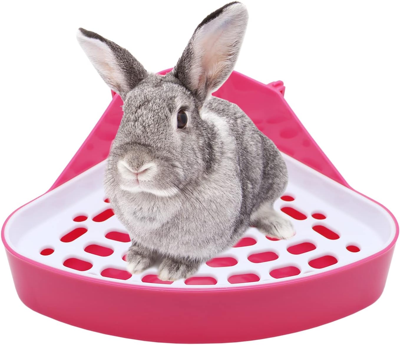 Litewoo Rabbit Litter Box Toilet Bunny Corner Potty for Guinea Pigs, Pink