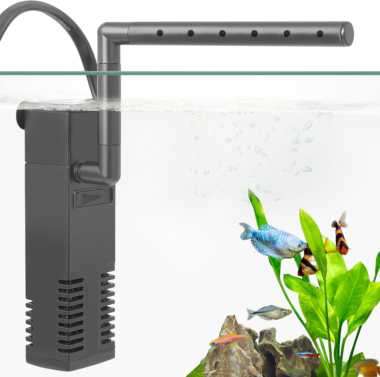 FEDOUR Submersible Aquarium Internal Filter, Filter with Water Pump for Fish Tank up to 35 Gallon (for 3-20 gallon)