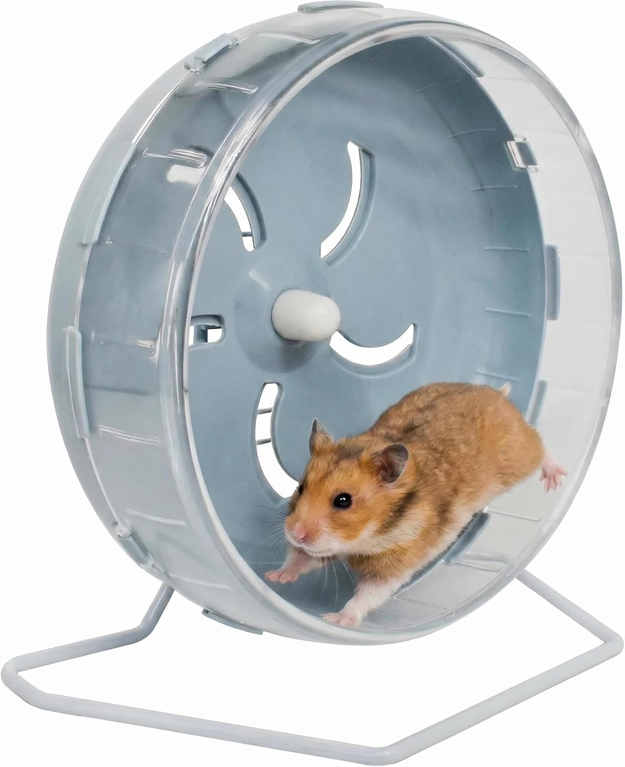 Hamster Wheel, 8.5 inch Silent Hamster Exercise Running Wheel with Stand,Pet Small Animals Exercise Running Toys,Adjustable Quiet Spinner for Guinea Pigs, Sugar Gliders, Gerbils (Blue, 8.5in)