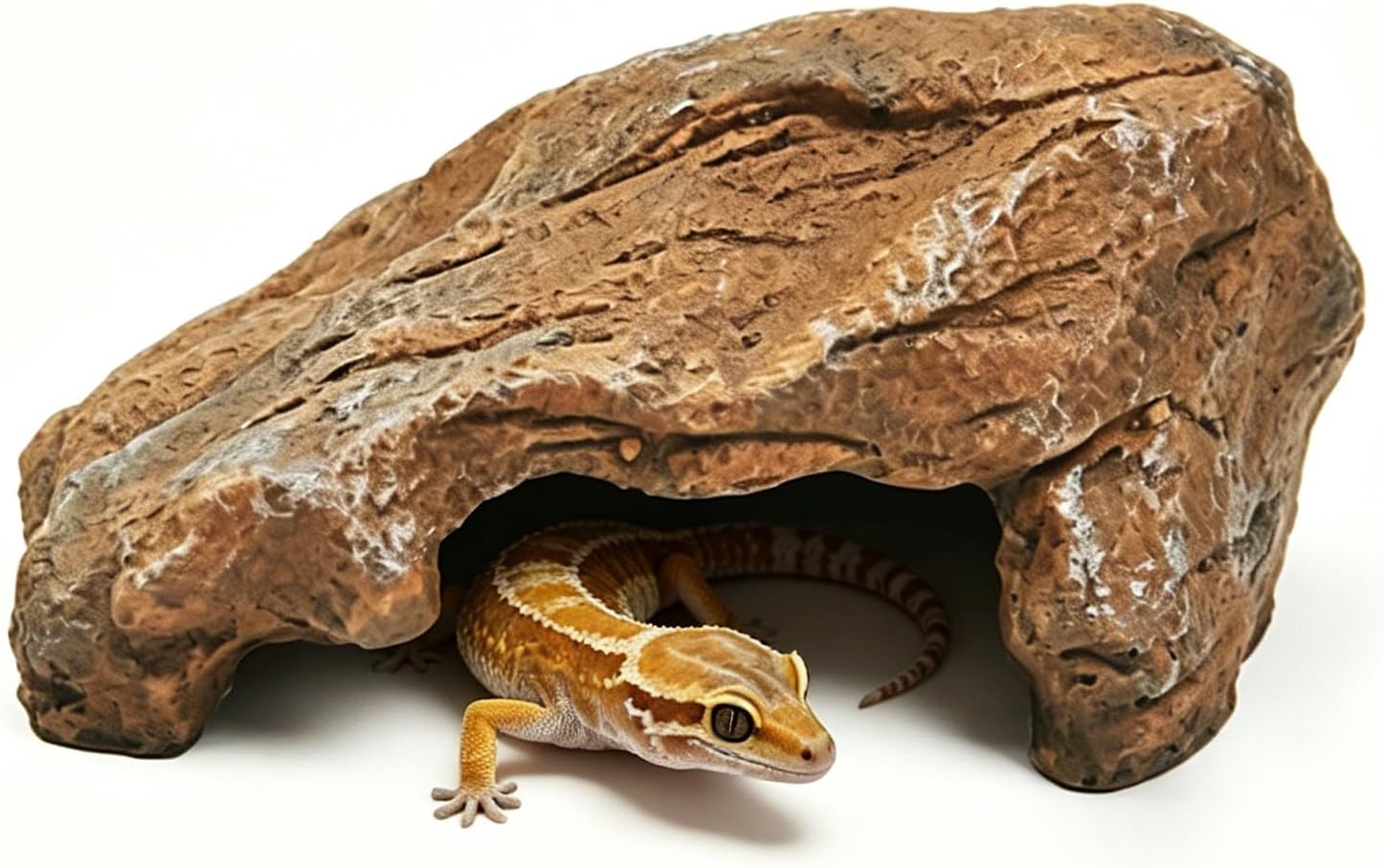 Small Fake Rock Resin Reptile Hide Cave for Leopard Gecko, Bearded Dragon