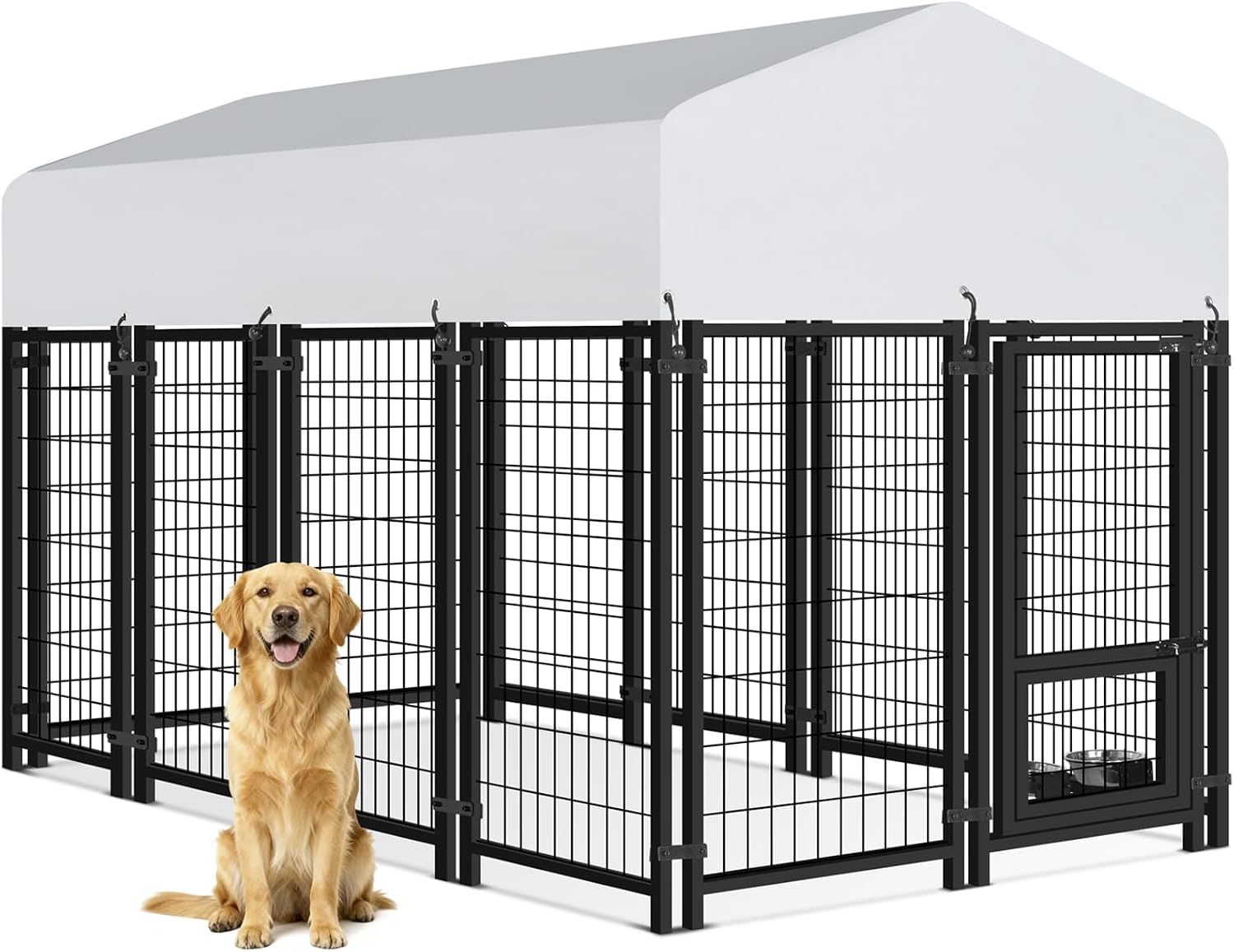 Oranland 8x4x5FT Outdoor Dog Kennel for Small/Medium/Large Dogs