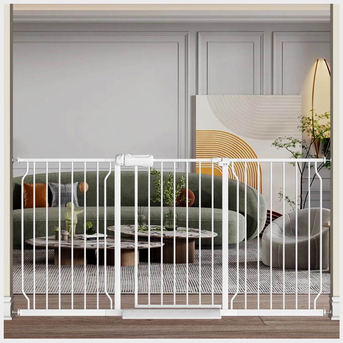 Fairy Baby 57.5-62 Inch Extra Wide Baby Gates Pressure Mounted Auto Close