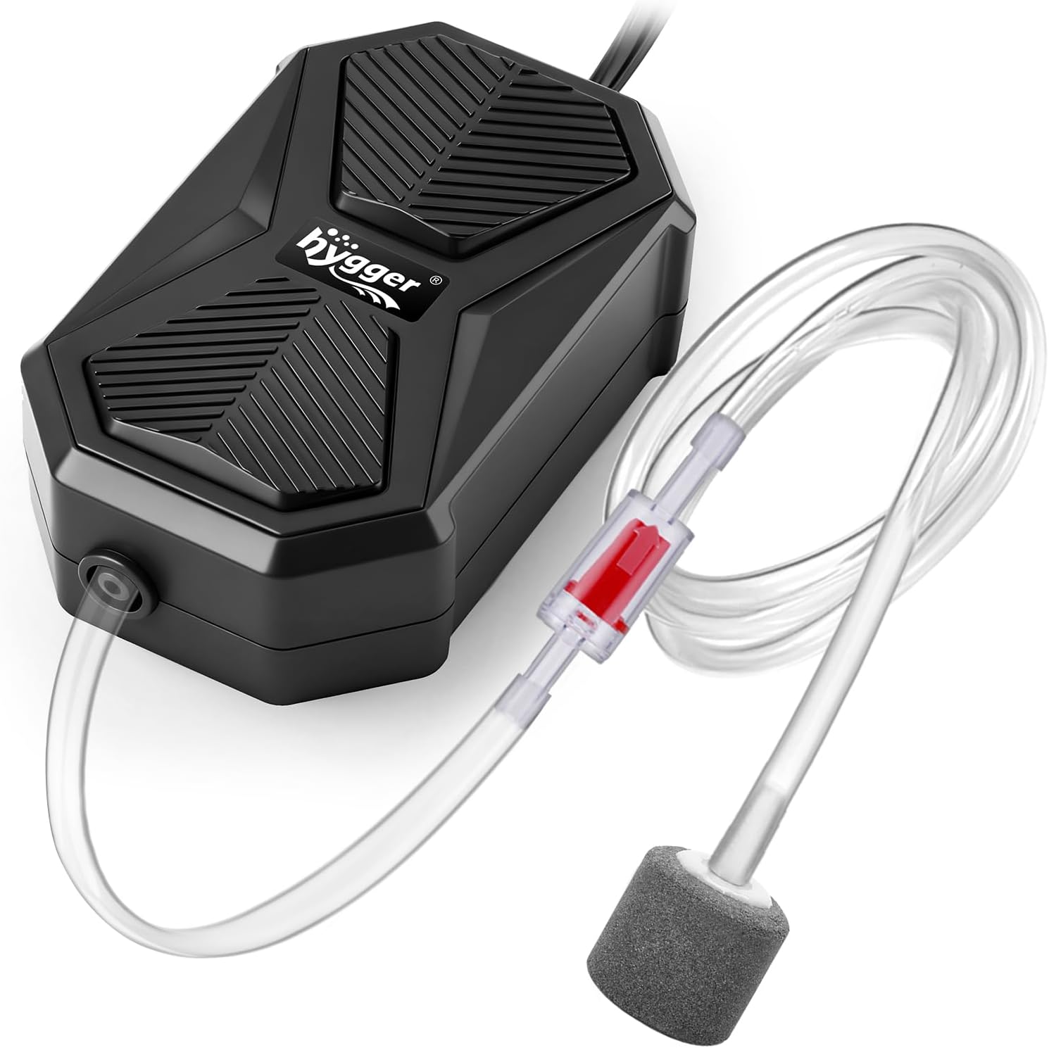 hygger Aquarium Air Pump, Ultra Quiet Oxygen Aerator with Air Stone Airline Tubing Check Valve, Aquarium Fish Tank Air Bubbler for 3 to 79 Gallon Tank and Bucket