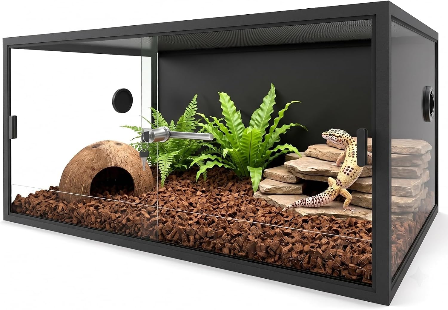 ALOTIKI 64 Gallon Reptile Tank, Bearded Dragon Reptile Enclosure Terrariums