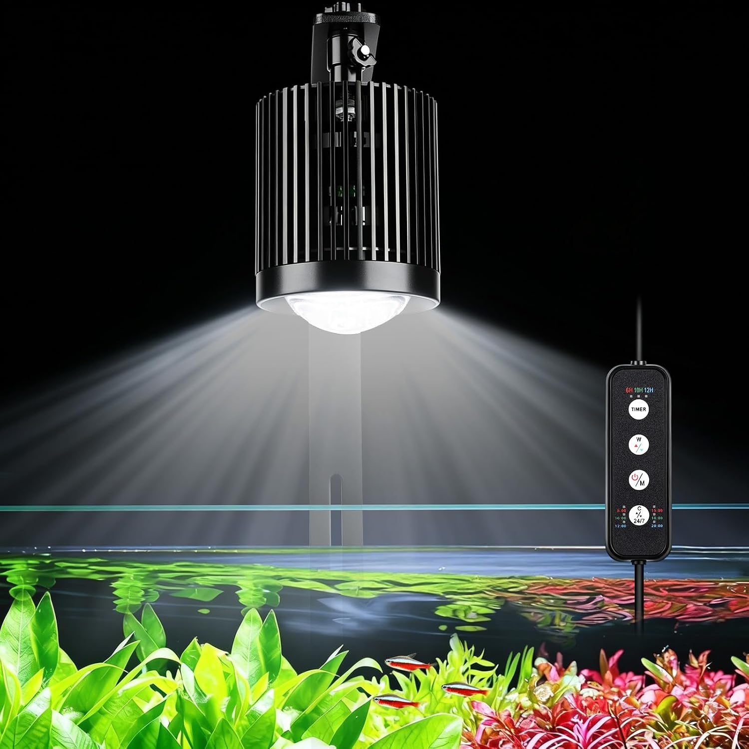 fishkeeper Clip On Aquarium Stream Light with 24/7 Mode(60W)