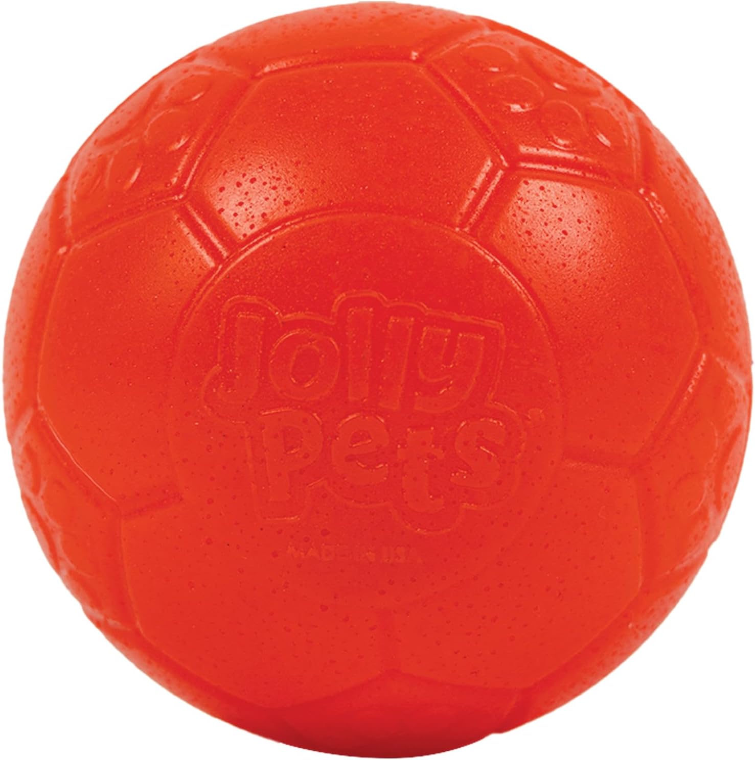 Jolly Pets Large Soccer Ball Floating-Bouncing Dog Toy, 8 inch Diameter, Orange