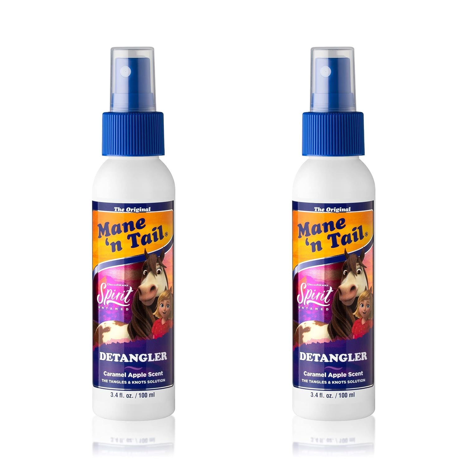 Mane ‘n Tail Spirit Untamed Detangler (2-Pack) – Caramel Apple Scent, Gentle Formula for Silky, Shiny Hair (3.4 oz Each)