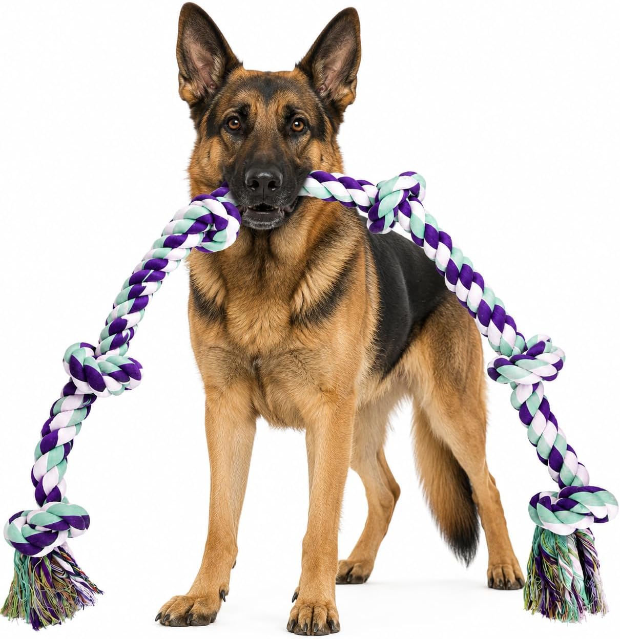 42 inch Large Heavy Duty Chewable 6 Knot Rope Interactive Toy for Large and Giant Breed Dogs