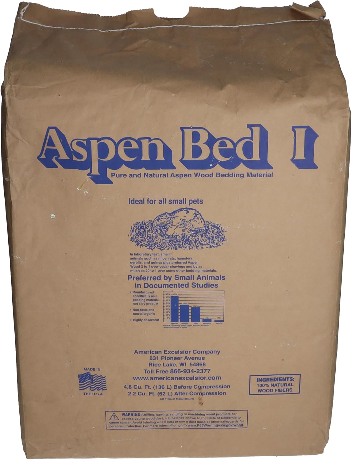 ProRep Aspen Bedding Bulk 14.5kg | Reptile Substrate | Snake Bedding | Bulk Bale