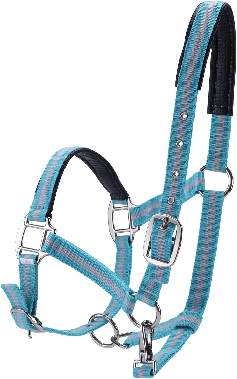 Adjustable Horse Halters – Heavy Duty Nylon Webbing & Hardware, Padded with Anti Chafing Foam-Cushioned on Crown & Nose