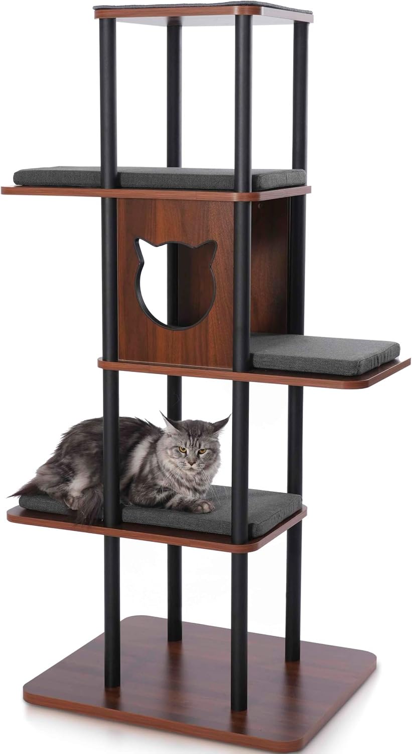 Modern Large Cat Tree, No Wobble, No Tiny Platform for Big Cats