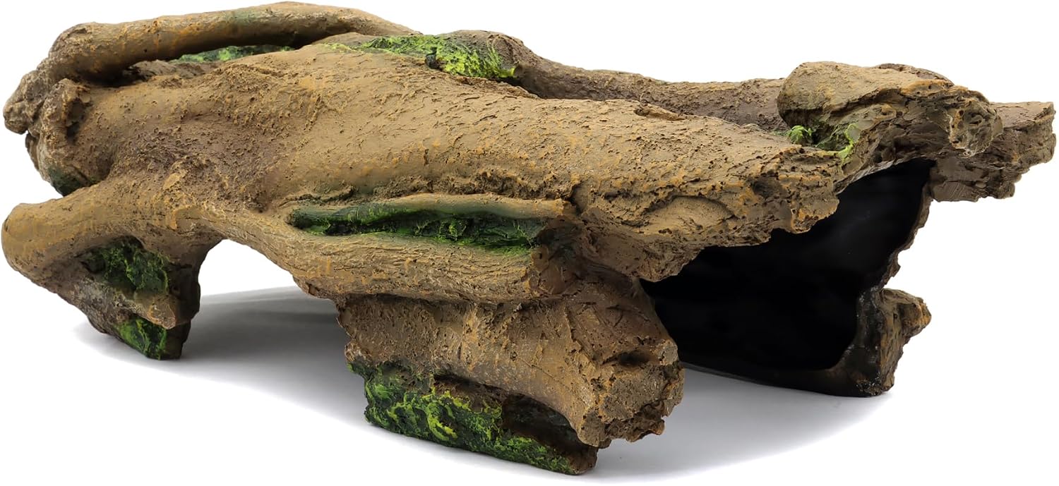 JIHAQUA Aquarium Resin Bark Terrarium Decor Lizard, Snake or Reptile Hide