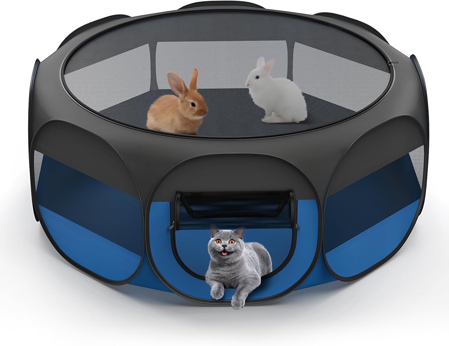 VavoPaw Small Animal Playpen, Chicken Brooder Box with Cover Top, Black
