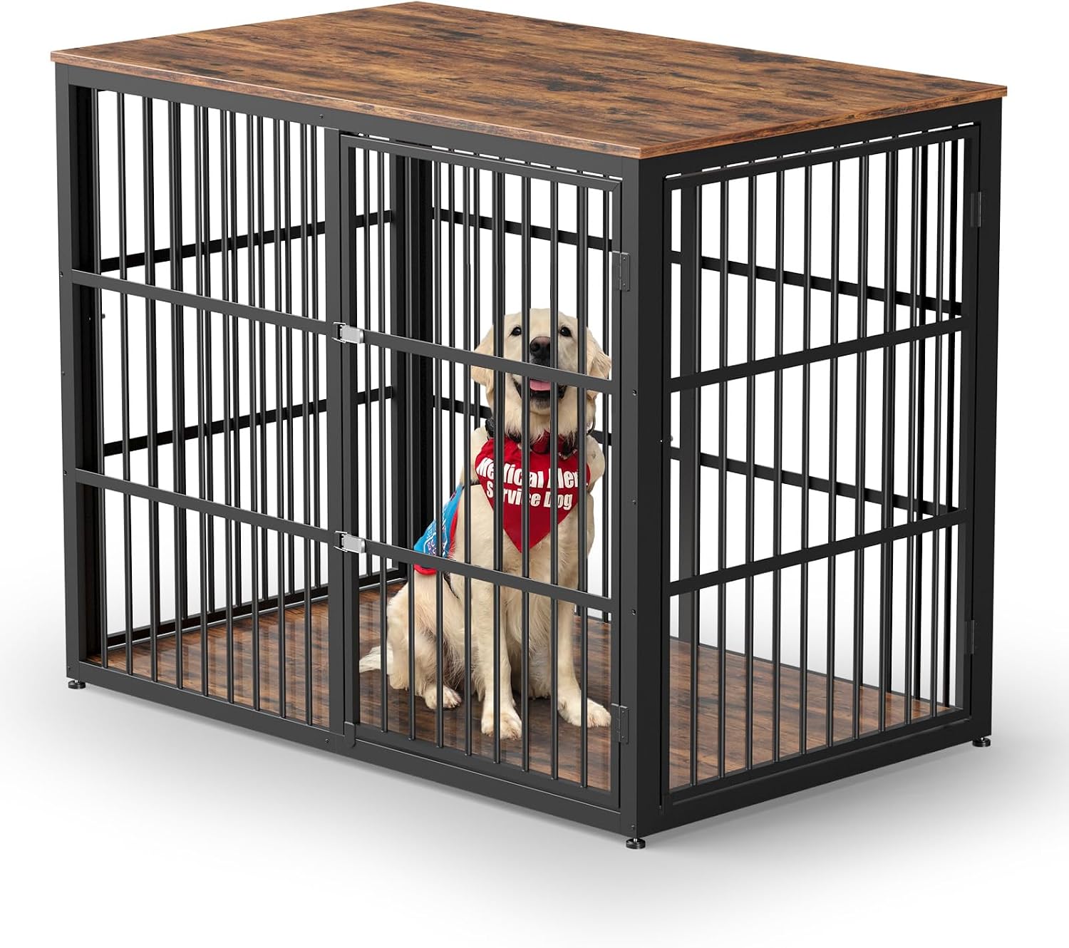 Lyromix 48” XXL Dog Crate Furniture with 3 Doors for Large Dogs