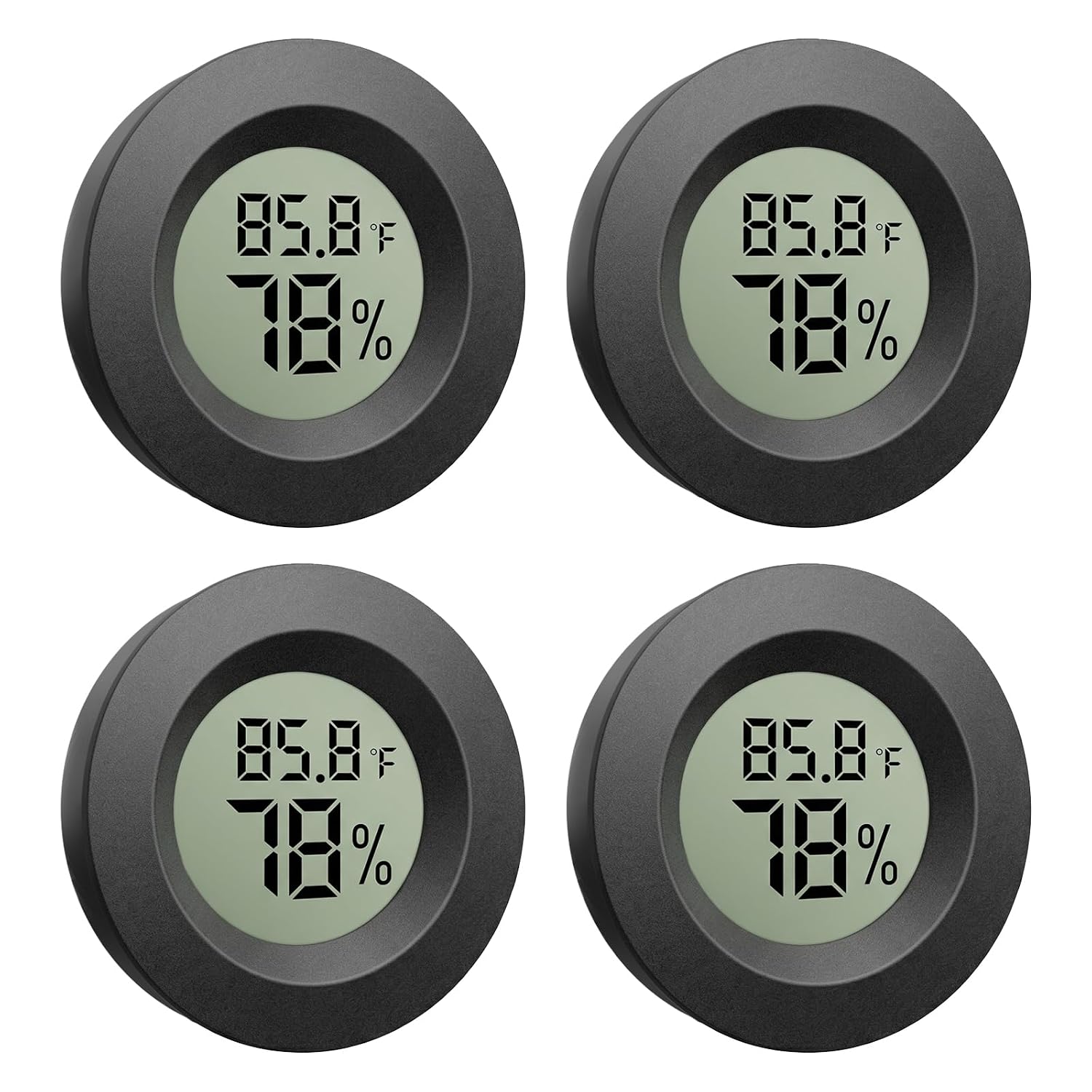 4-Pack Mini Hygrometer Thermometer, Indoor Temperature Humidity Monitor