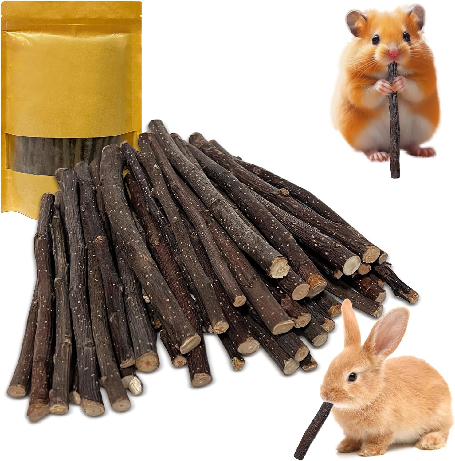 600g Apple Sticks Small Animals Wooden Pet Chew Treats Toys