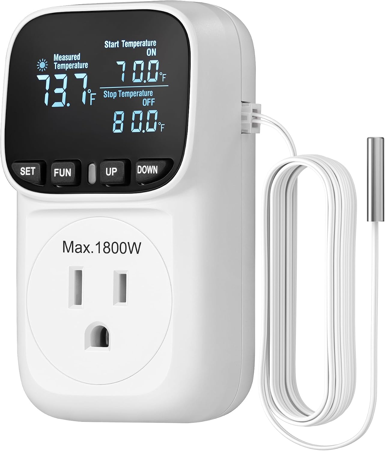 DEWENWILS Temperature Controller Outlet, 15A Thermostat Outlet, -40~210°F