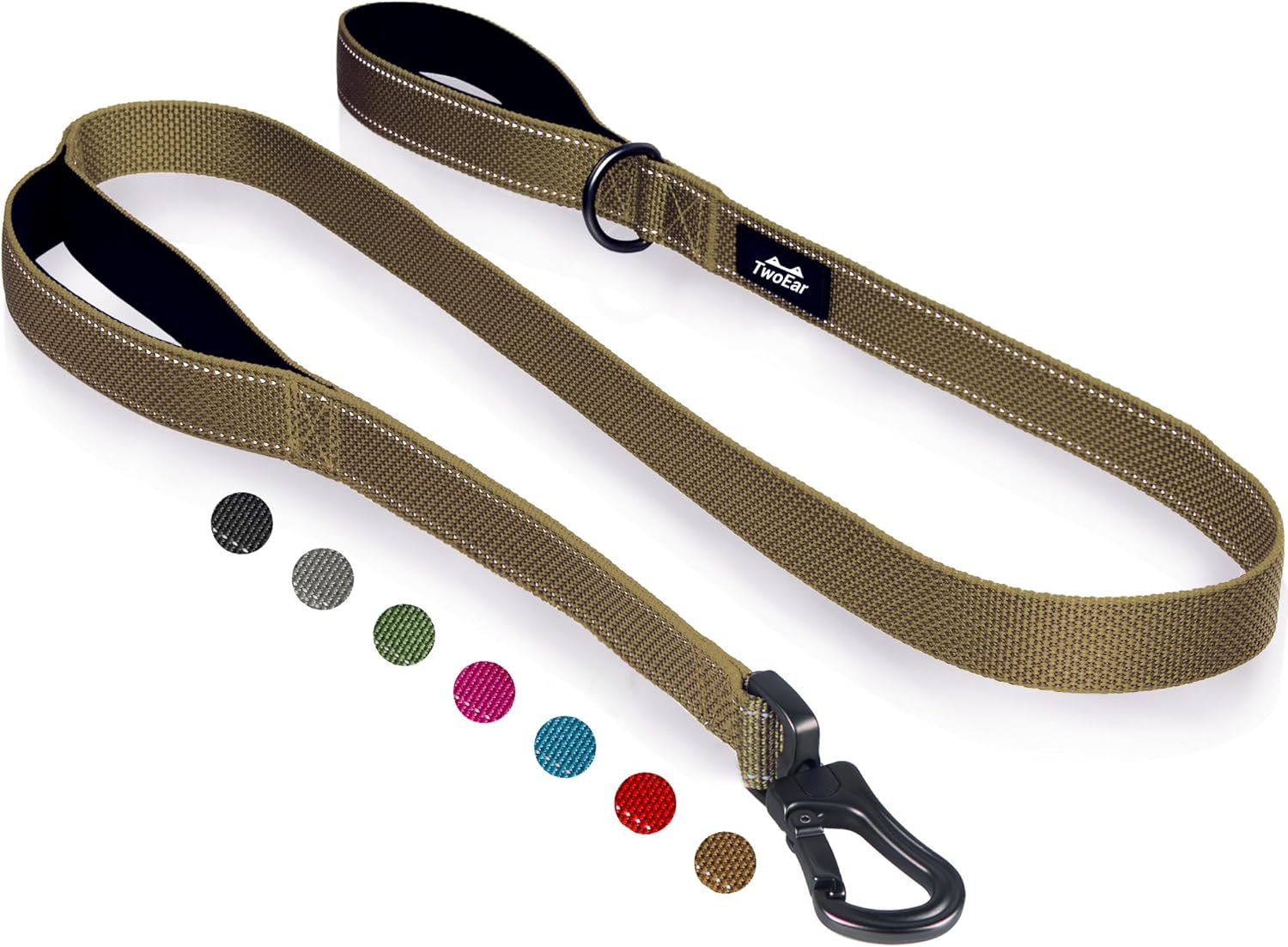 Twoear 6FT 1IN Heavy Duty Dog Leash for Large Dogs with 2 Padded Handles