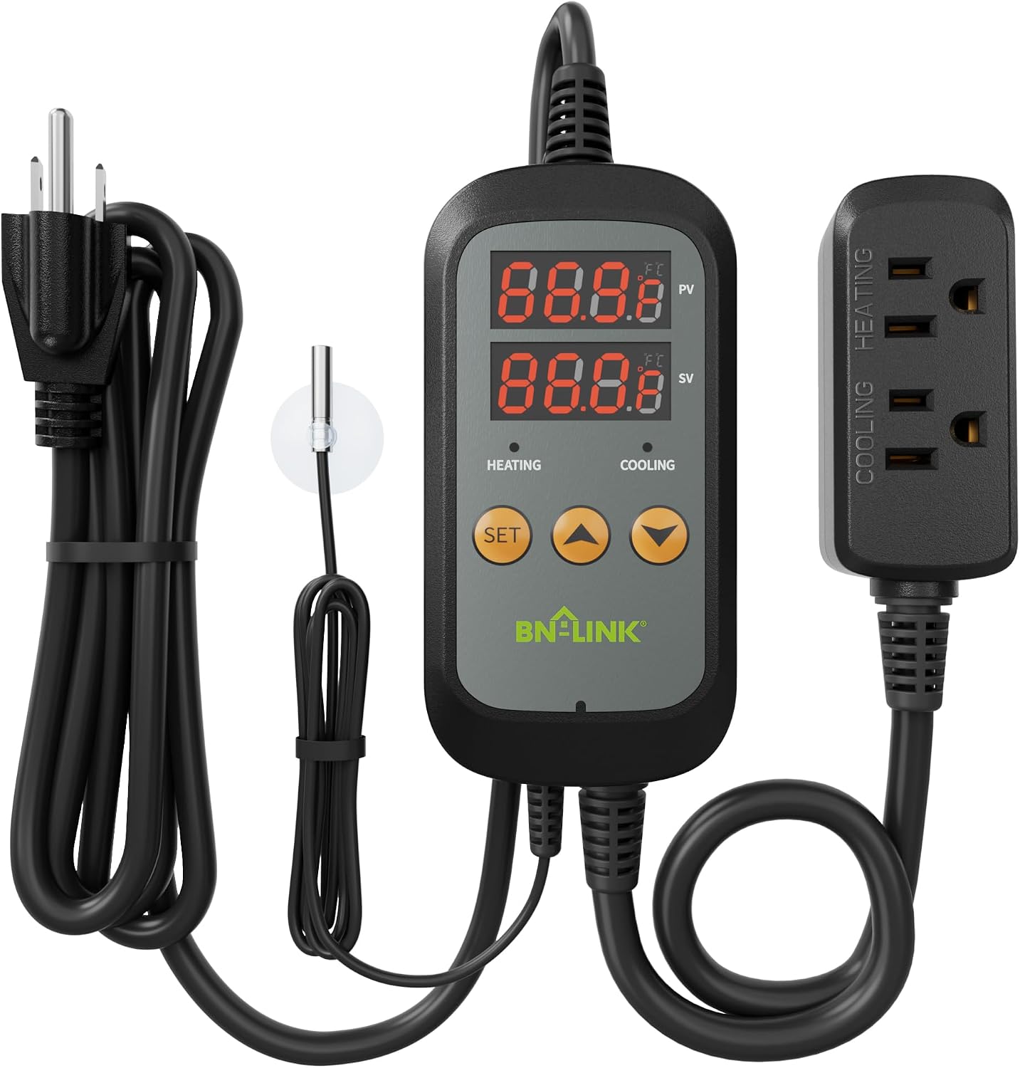 BN-LINK Temperature Controller Dual Thermostat Outlet for Heating Cooling