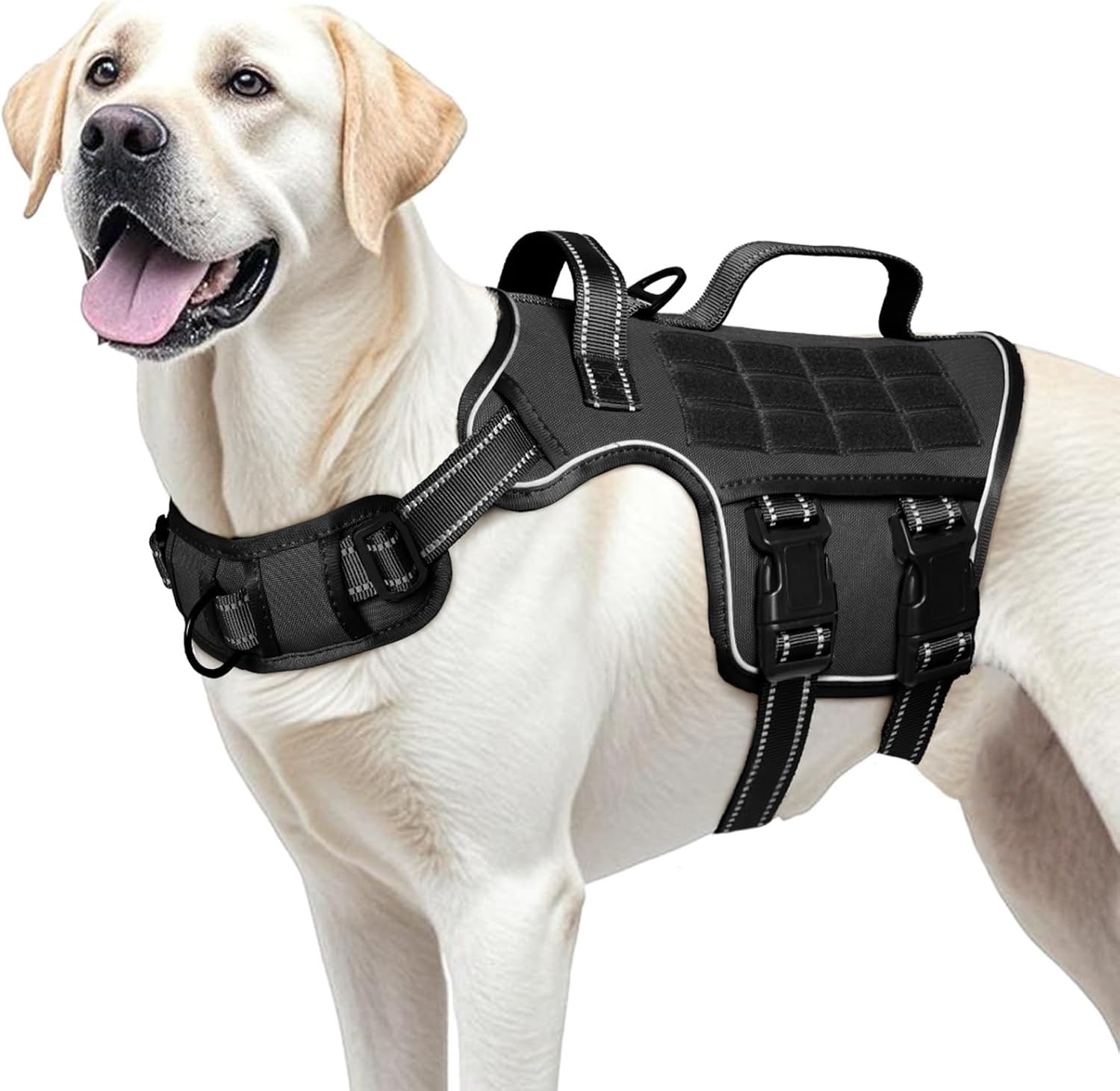 Dog Harness for Large Dogs, No Pull Tactical Vest with Front Clips