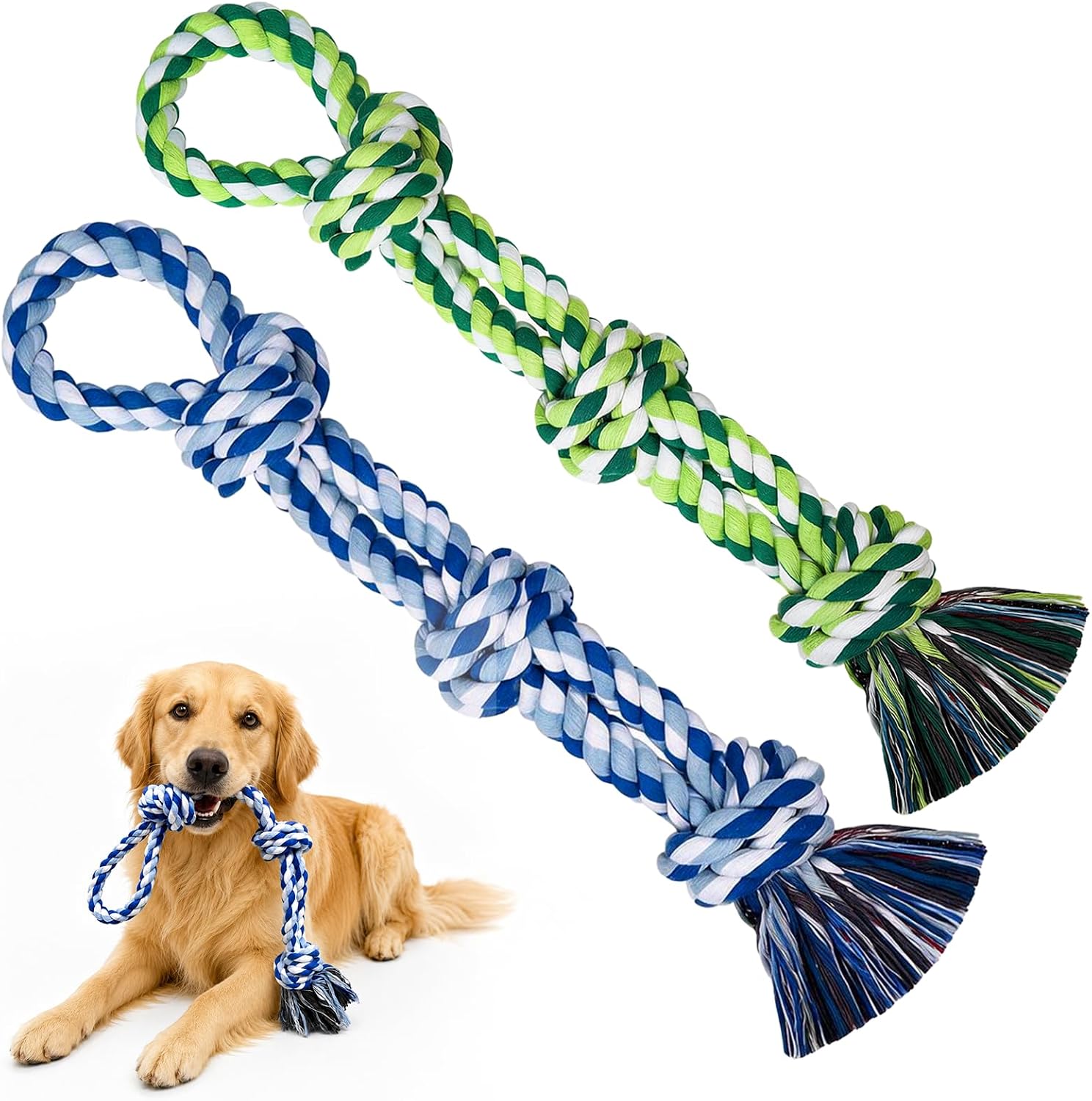 Dog Rope Toys for Aggressive Chewers, 2 Pack Tough Dog Chew Toys