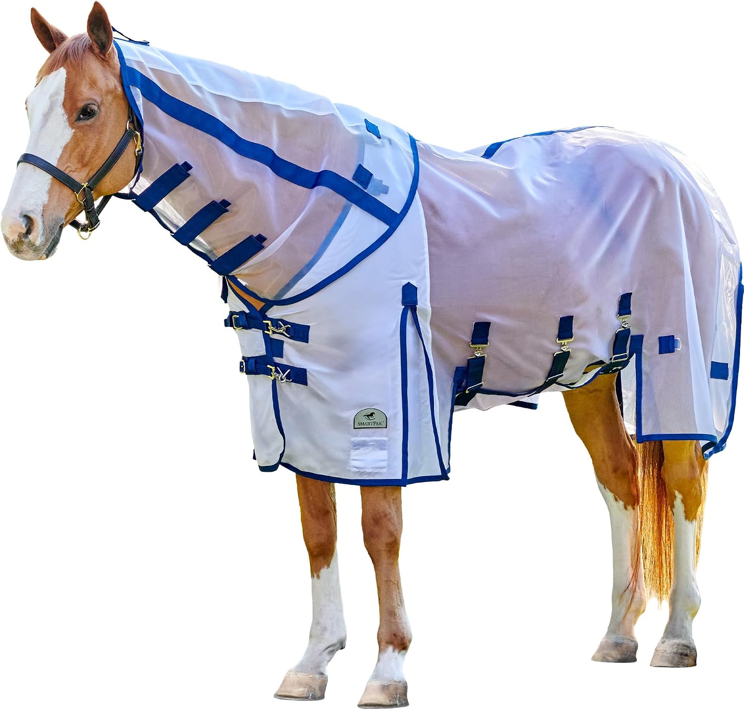 SmartEquine Fine Mesh Horse Fly Sheet with Neck Cover | Optimal Coverage and Breathability | Mesh Fly Sheets for Horses | Ideal for Sensitive Skin Protection (81″)