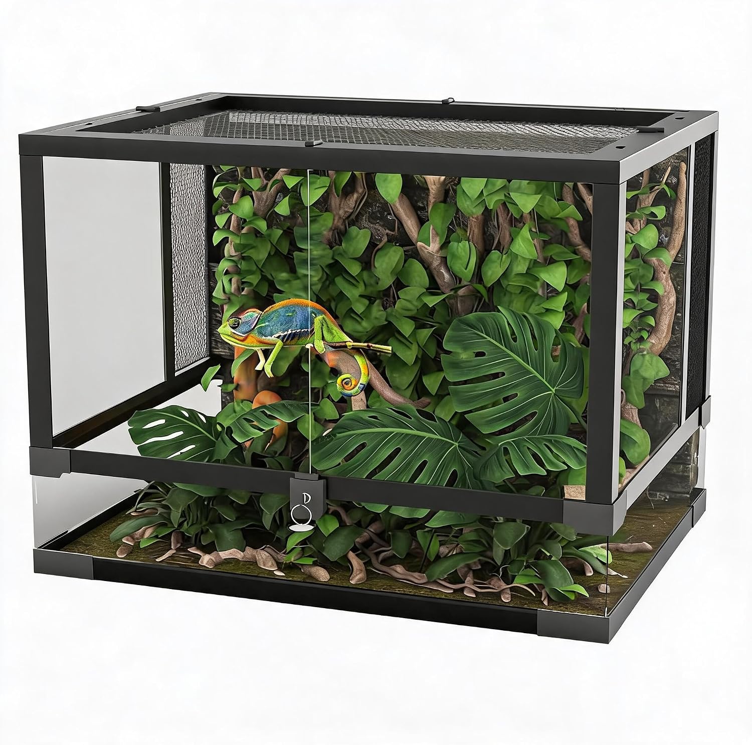 34 Gallon Front-Opening Glass Reptile Terrarium 24 x 18 x 18 in
