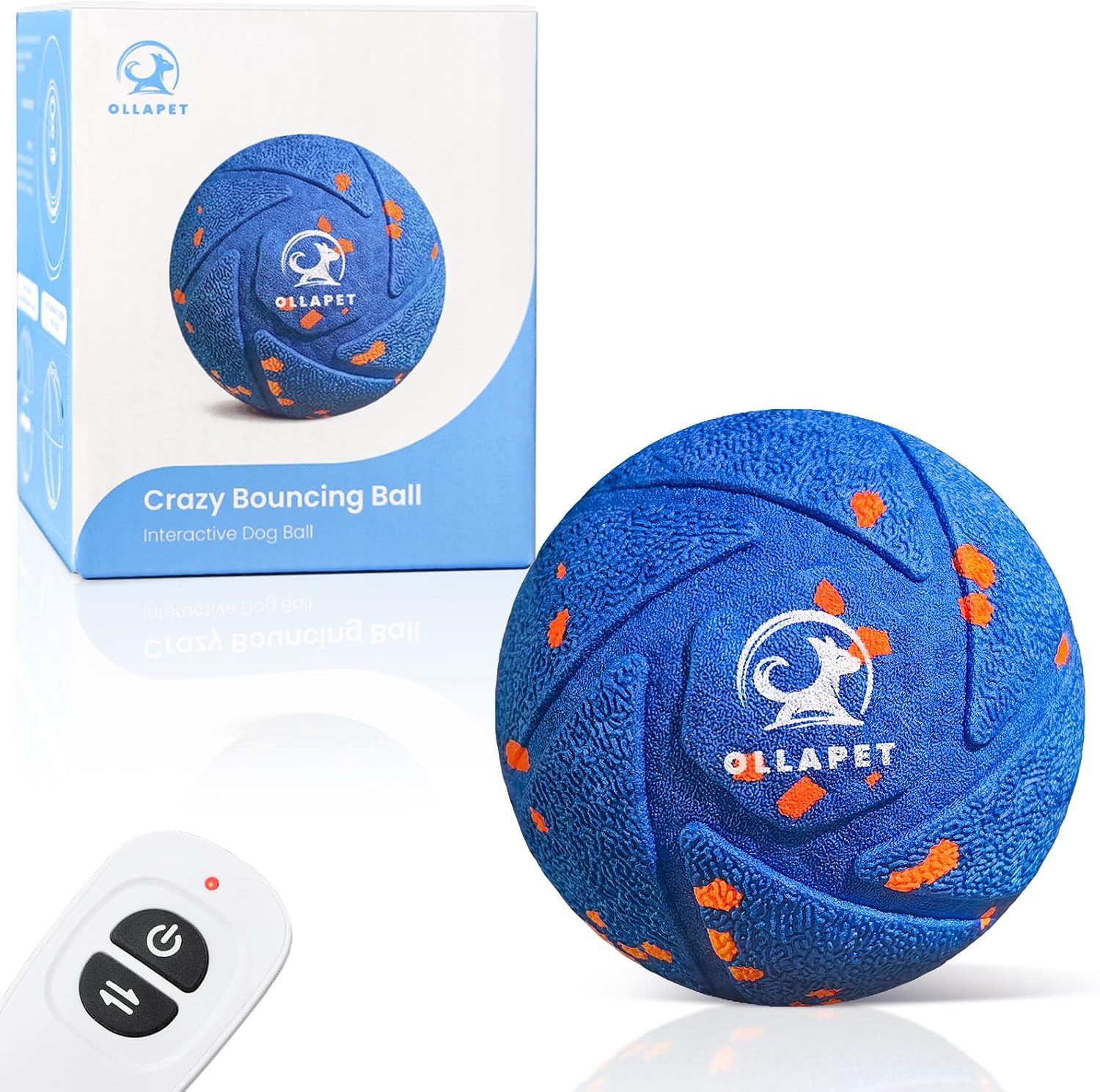 Smart Interactive Dog Toys – Auto Bouncing & Rolling Ball, 3 Interactive Modes, Chew-Resistant E-TPU Material, IPX7 Waterproof, Smart Chase Pet Toy Ball for Medium and Large Dogs – Blue