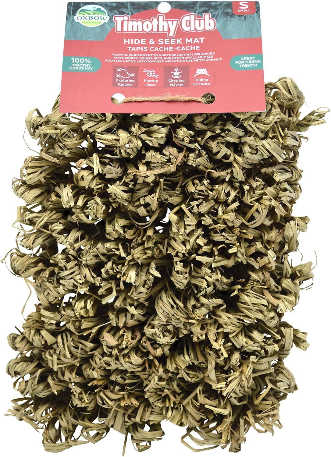 Oxbow Timothy Hay Hide & Seek Snuffle Mat, Rabbit & Guinea Pig Enrichment