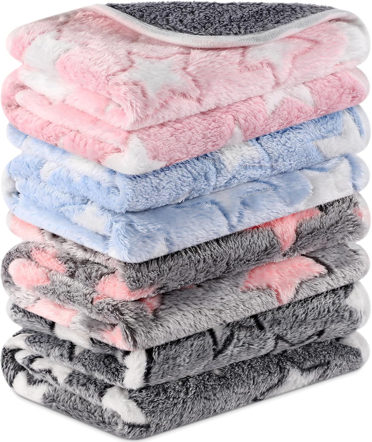 Reginary 4 Pcs Guinea Pig Fleece Cage Liners, Cute Star, 24 x 47 Inch
