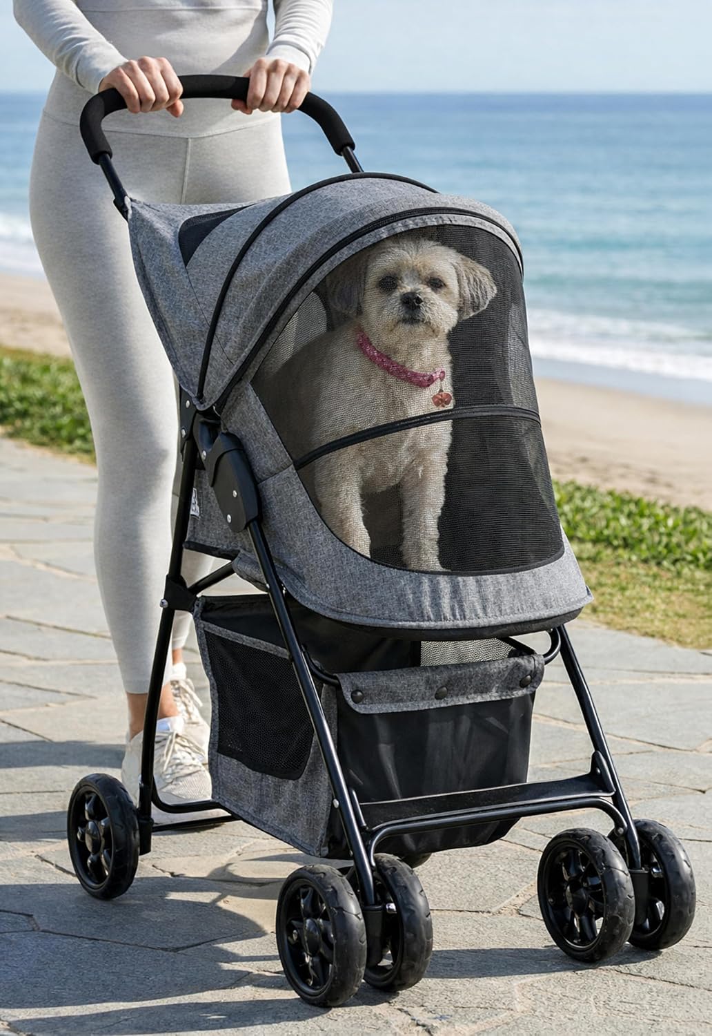 Pet Gear Happy Trails Pet Stroller, Titanium Grey