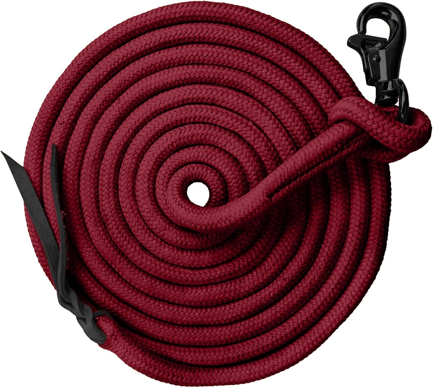 Clinician Braided Training Lead, Bull Snap, 15 ft, Red with Black Nickel