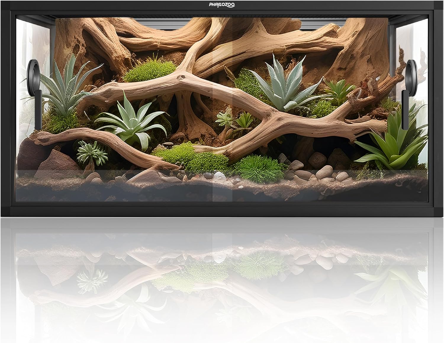 Phailozoo 50 Gallon Reptile Enclosure, Colorful Aluminum Frame Reptile Tank