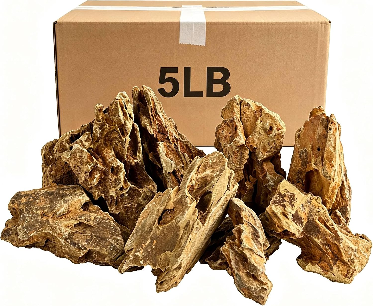 5Lb (2-7 inch) Dragon Stone Aquariums Decor Natural Terrarium Rocks