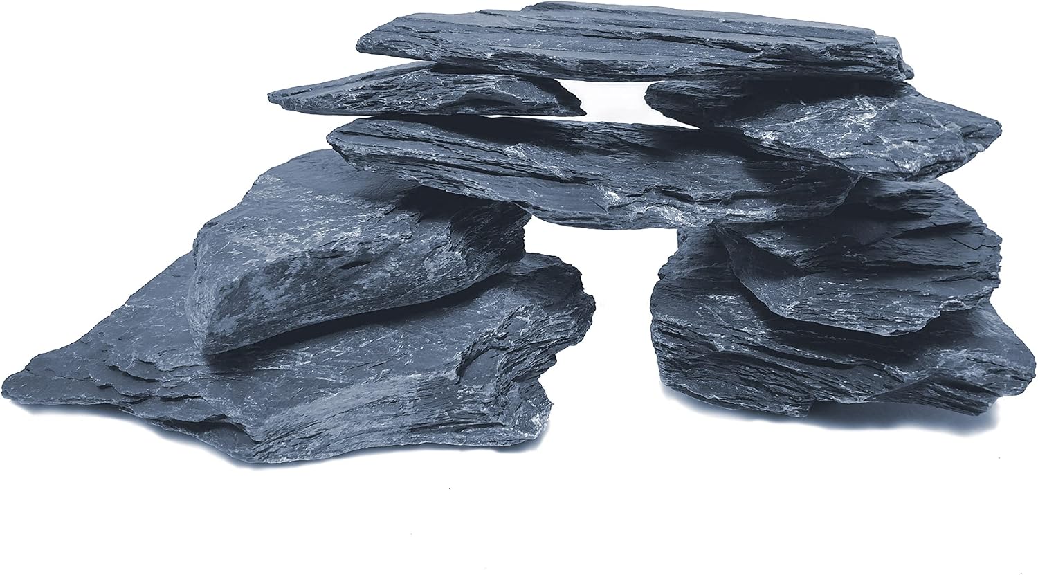 Natural Slate Stone 5 to 7 Inches – USA Sourced and Packaged for Aquascaping Aquariums, Terrariums, Paludariums, Reptile Enclosures, and Gardens (10lbs)