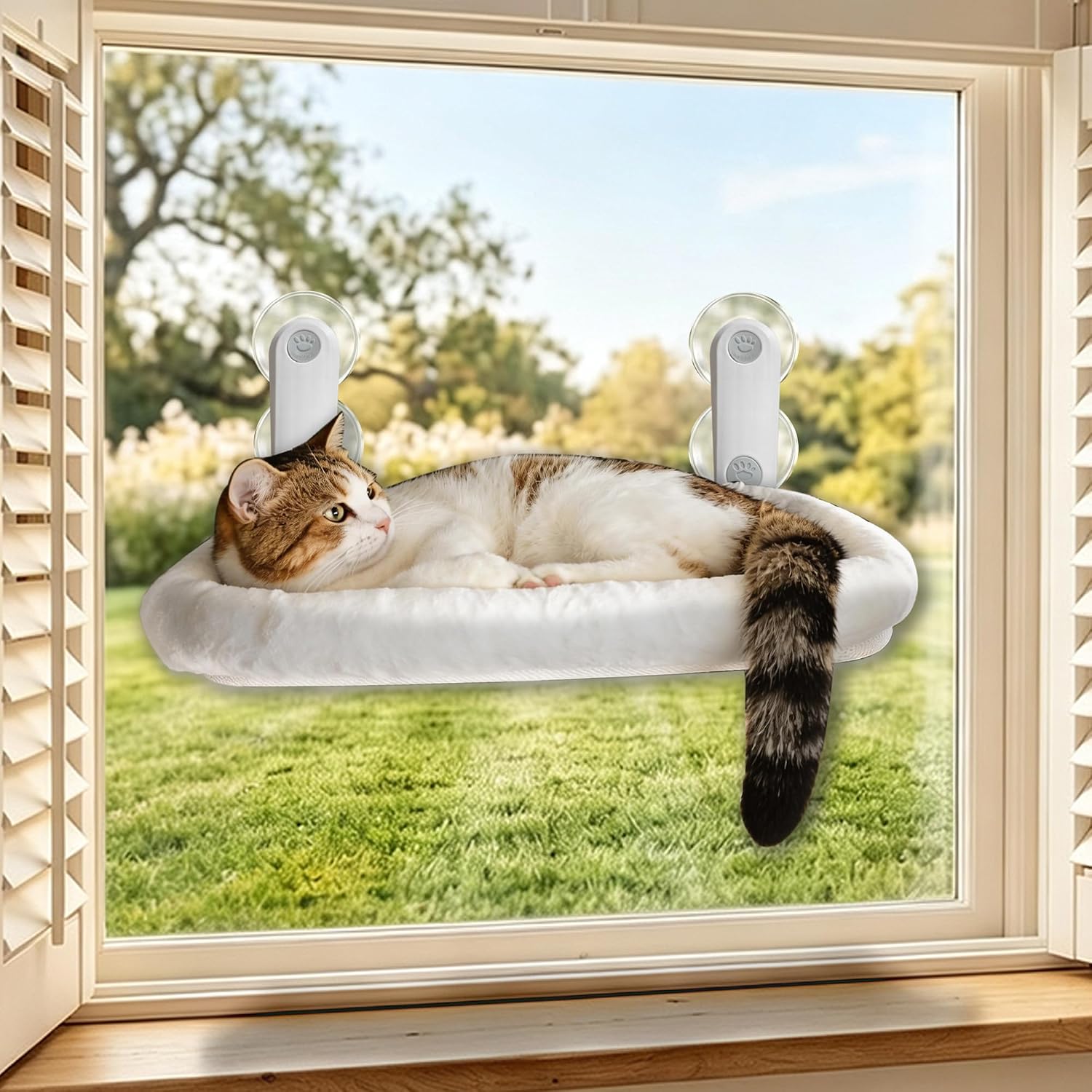 YGP Foldable Cat Window Perches with Window Hammock for Cats Inside