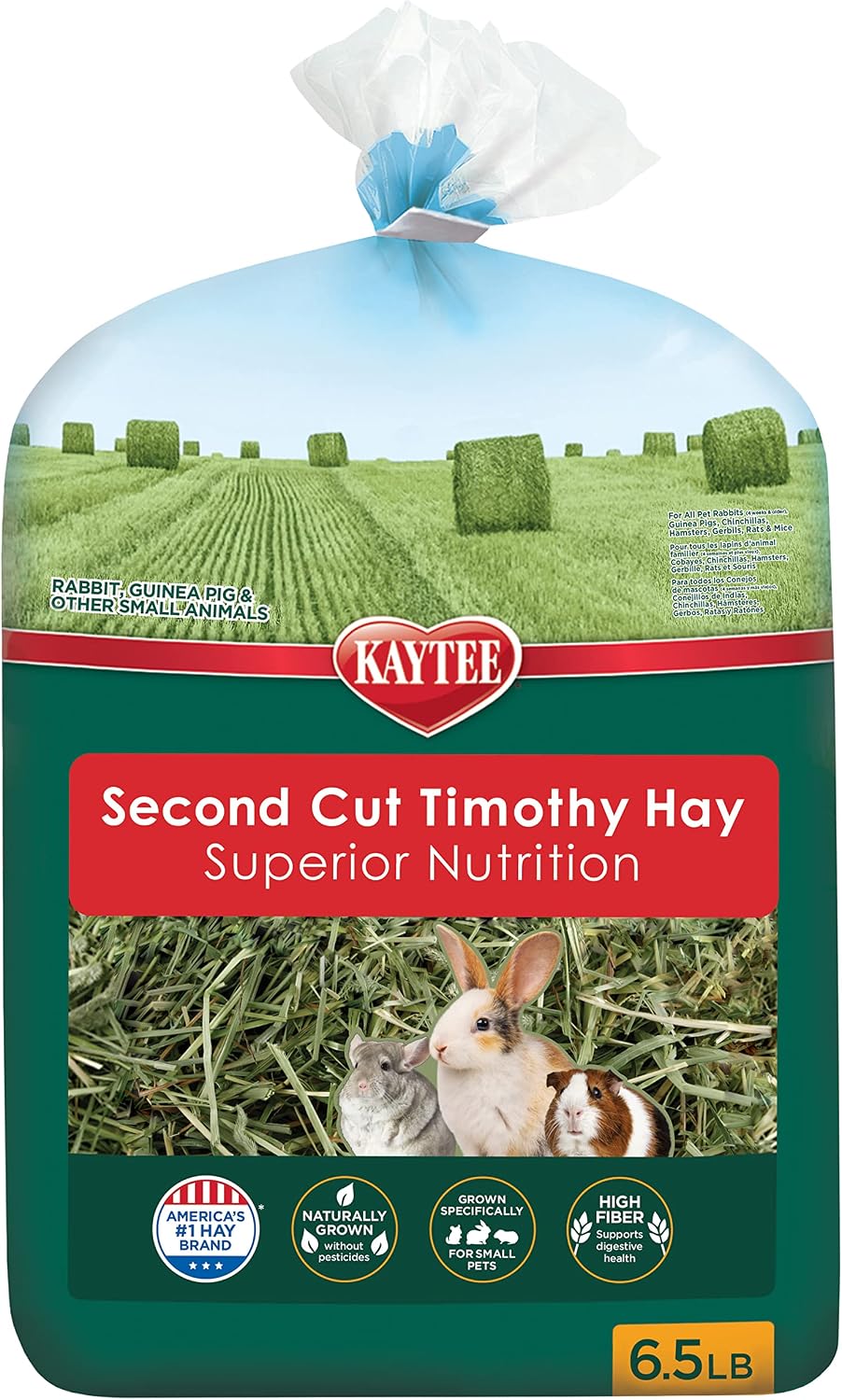 Kaytee 2nd Cut Soft and Lush Timothy Hay for Guinea Pigs & Rabbits