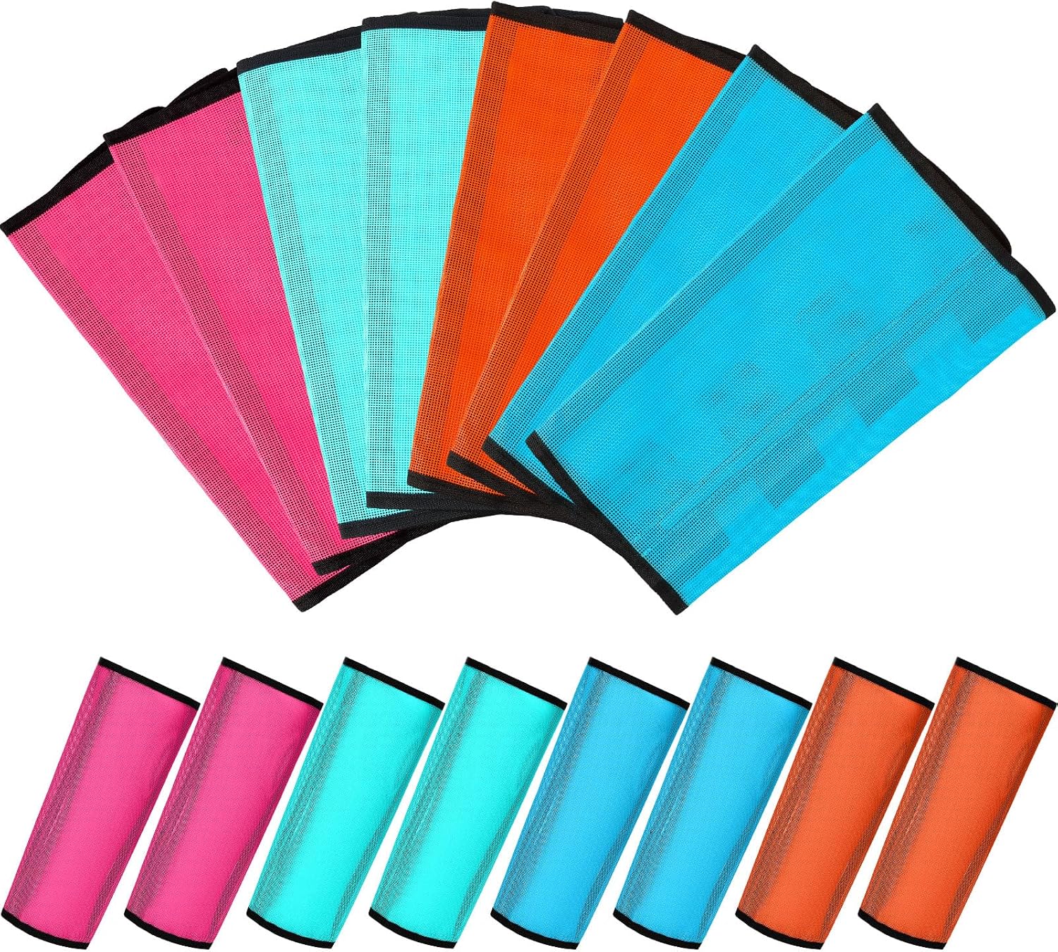 Sweetude16 Pcs Mesh Fly Boot for Horse, Orange, Pink, Blue and Dutch Green,