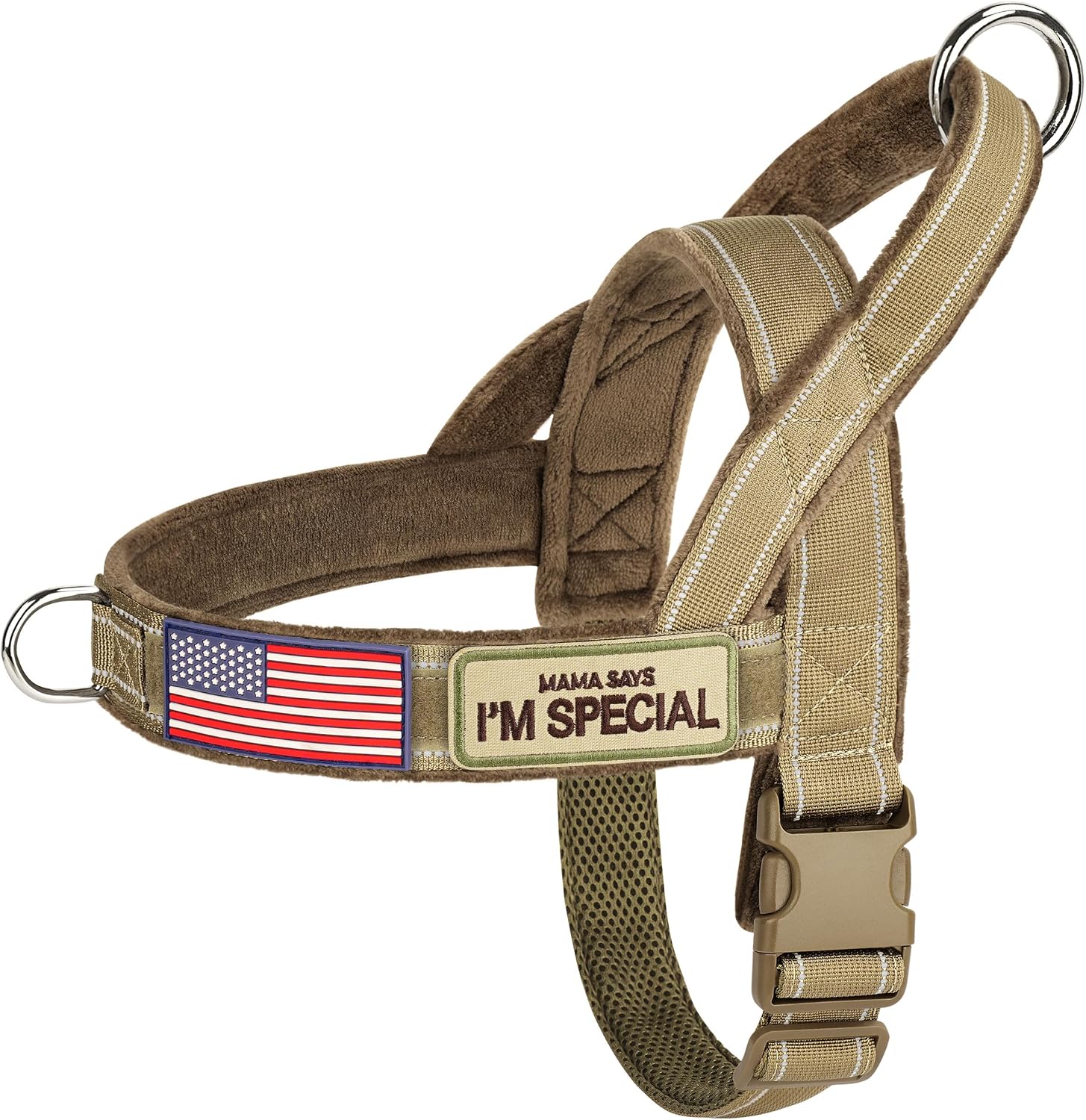Forestpaw No Pull Dog Harness with Large Handle,Comfortable,XL,Brown
